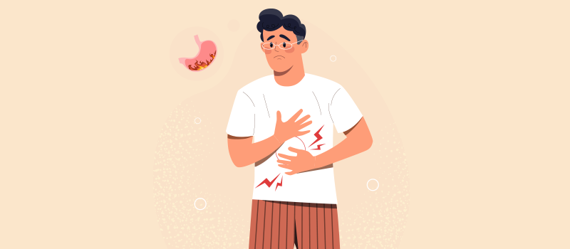 Man with stomach pain, GERD