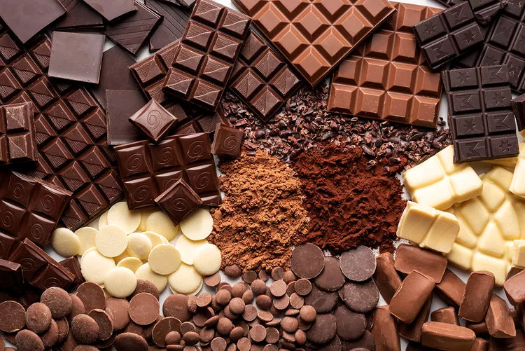 An image of different types of chocolate.