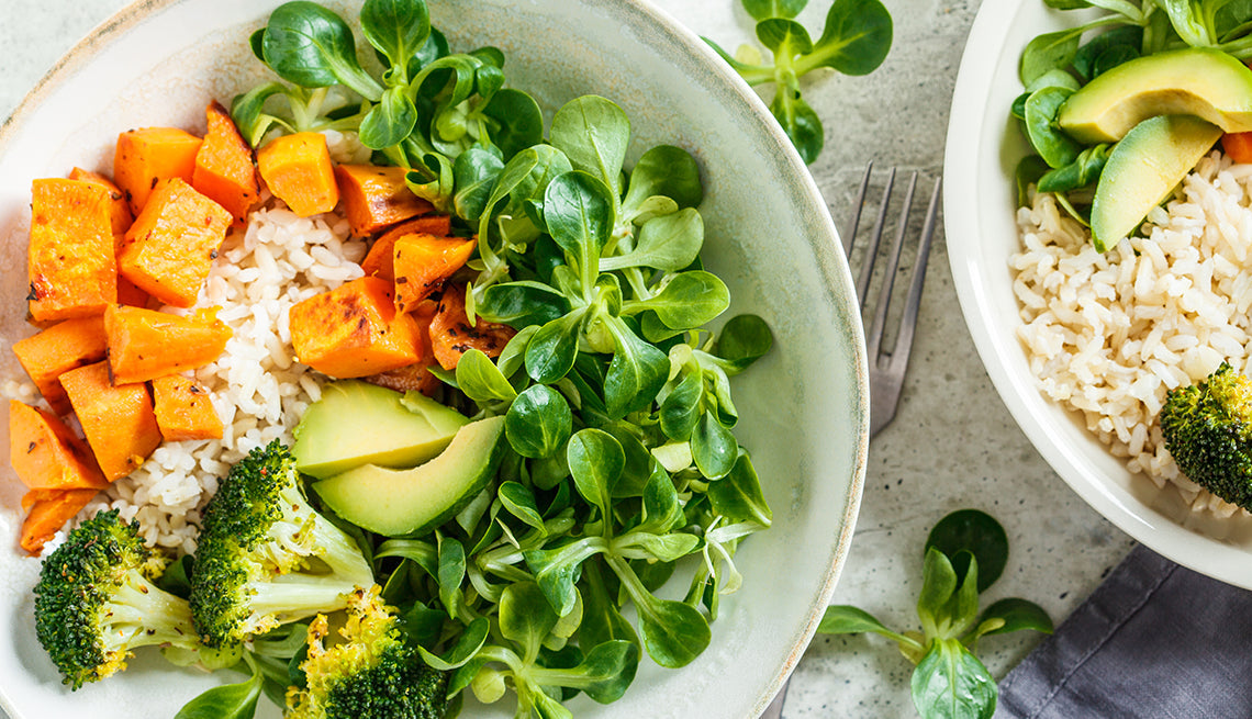 Sweet potato broccoli bowl for stomach ulcer sufferers.