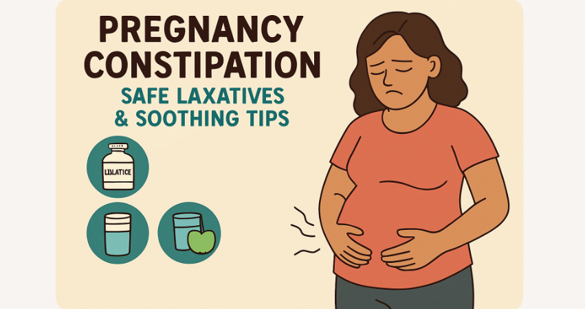 women suffering from pregnancy constipation