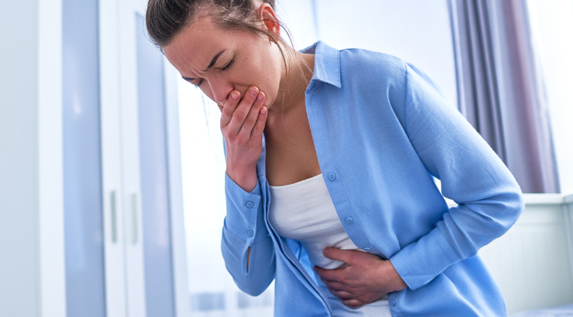 women suffering from indigestion or ibs