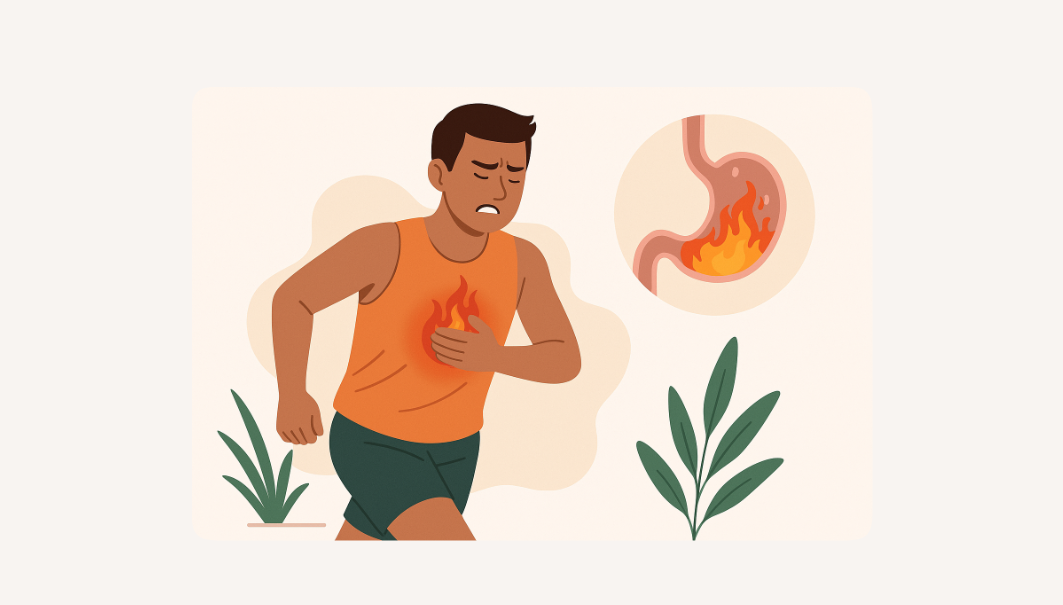 athlete suffering from acid reflux